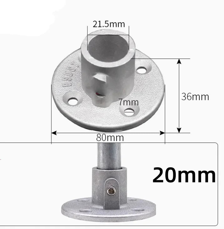 20/25mm Round Tube Pipe Joint Pipe Fitting Aluminum Alloy Steel Pipe Connectors DIY Clothes Hanger Plant Rack Shed