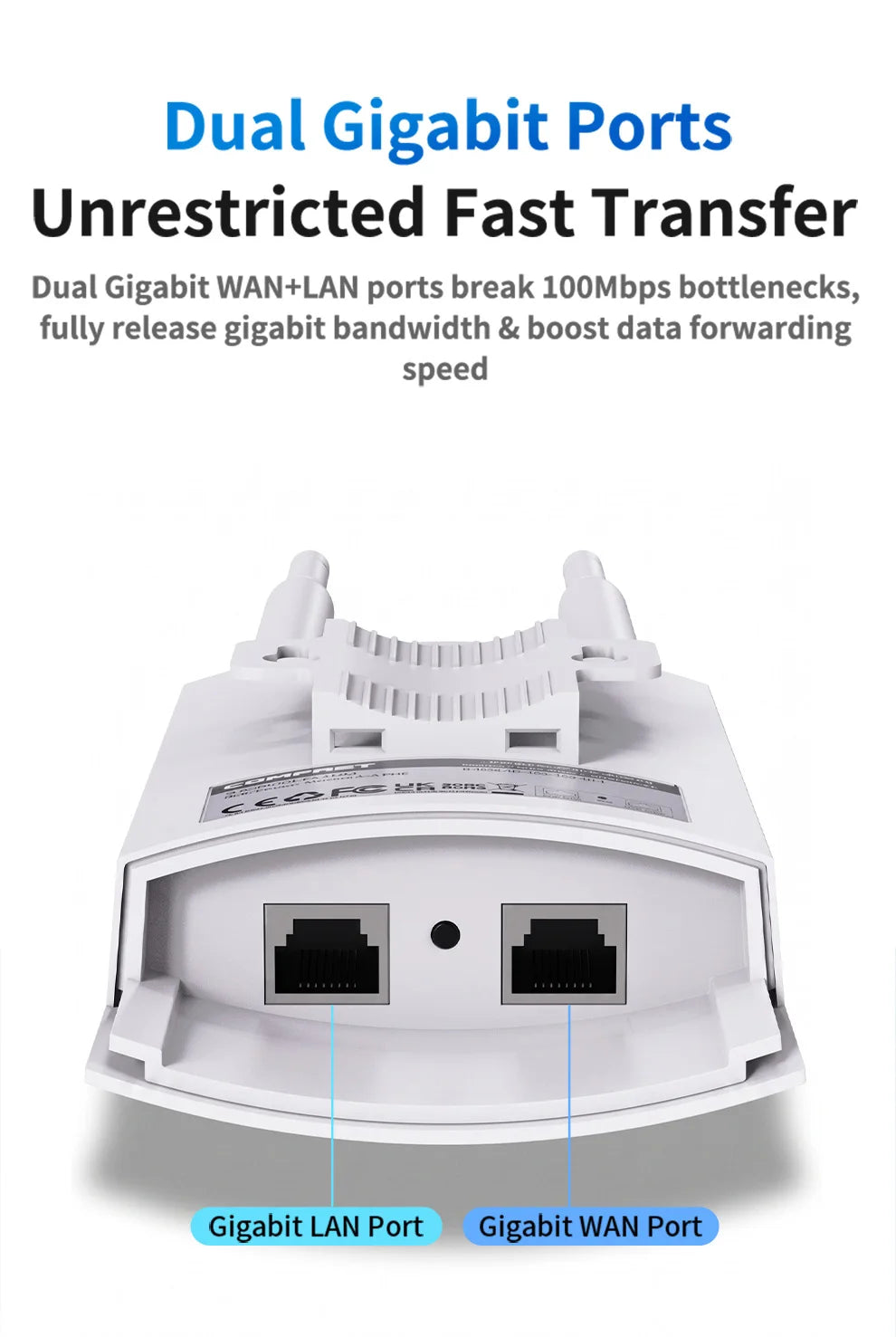 COMFAST 3000M Outdoor WiFi 6 Access Point Dual Band 2.4/ 5.8G High Power Outdoor AP IP66 Waterproof 48V PoE WiFi Base Station