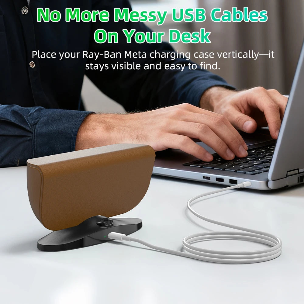 HiBloks Magnetic Charging Stand For Ray-Ban Meta Wayfarer/Skyler/Headliner Charging Case (Gen 1 & 2) Smart Glasses Accessories