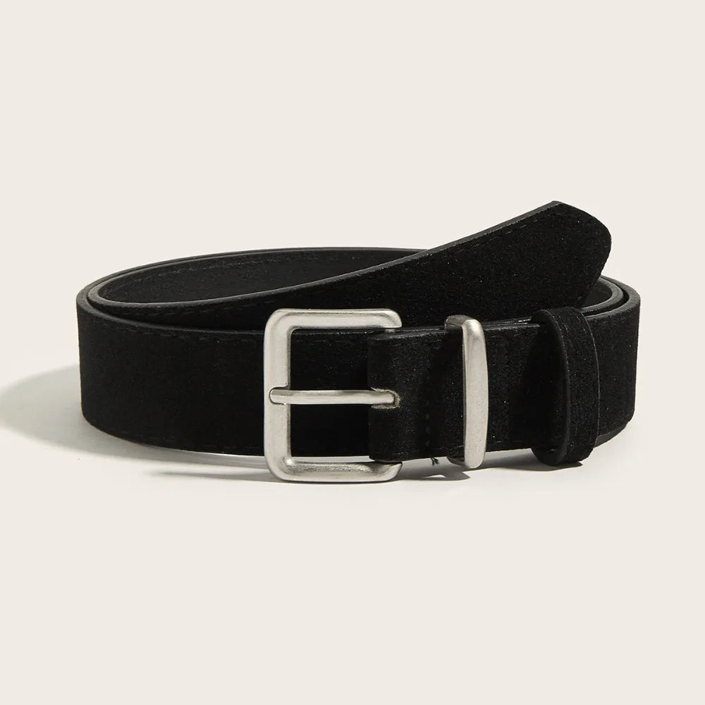 Maillard Style Suede Leather Wide Belt Trendy Luxury Design Business Waist Strap Versatile Casual Trouser Dress Belts Gifts