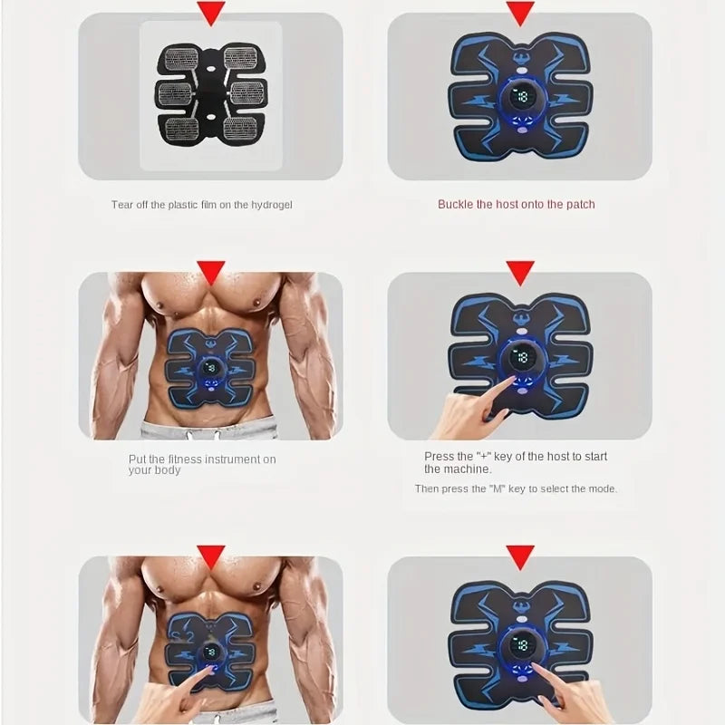 EMS Muscle Stimulator Wireless USB Rechargeable Smart Abdominal Trainer Home Fitness Professional Slimming Equipment for Sports