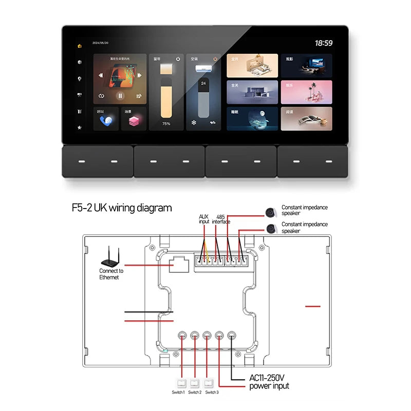 Smart Audio System WIFI Tuya Home Control Panel Built in ZIGBEE gateway IR Bluetooth wall Amplifier Ceiling Speaker Music Player