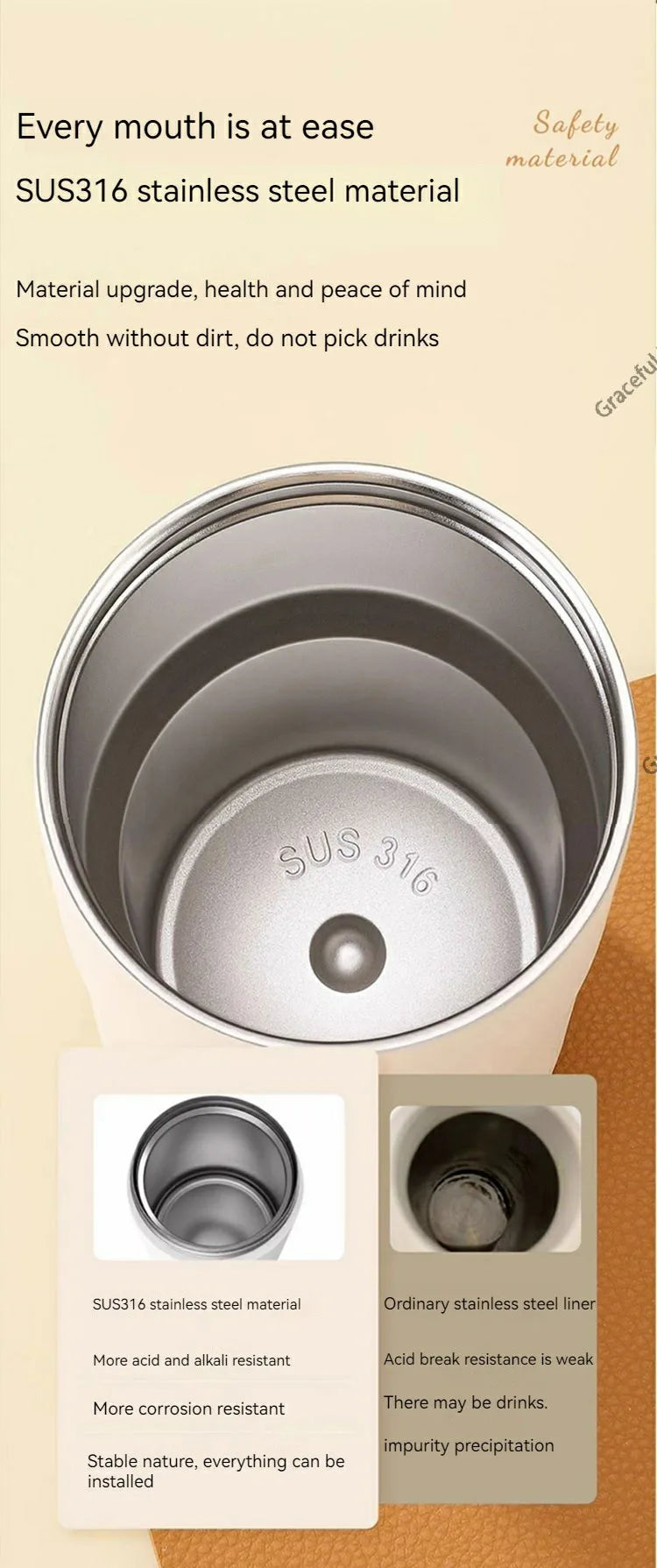 Stainless Steel Vacuum Cup Smart Thermos Bottle Water Digital LED Temperature Coffee Cup Office Cup Business Portable Mug