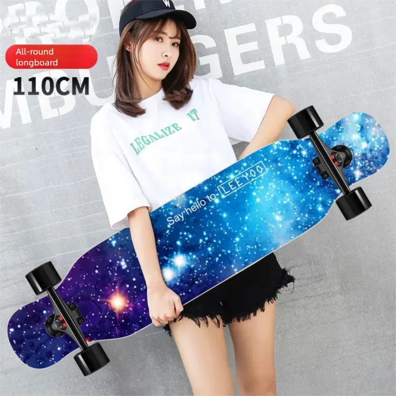 Beginner skateboard, longboard, women’s and men’s adult and student cruiser board, dance board, four‑wheel skateboard for teens