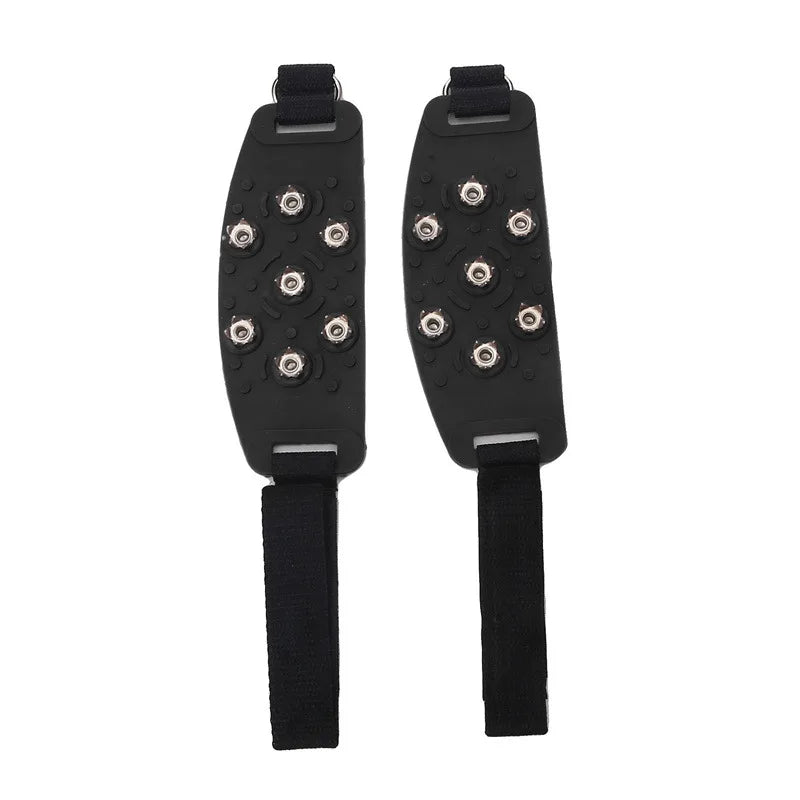 Ice Cleats Traction Crampons Overshoe Ice Snow Anti Slip Spikes Grips Ice Grippers for Adult Hiking Mountaineering Boots Winter