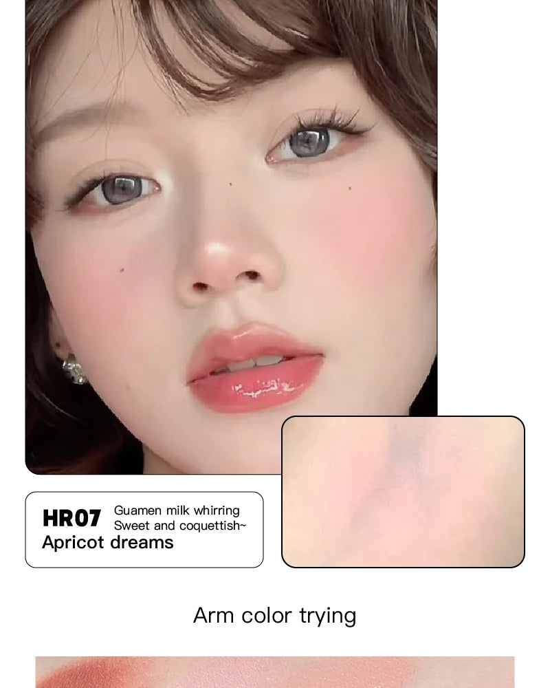 Purple Blush Cream Cheek Rouge Rose Brown Mud Palette Long-Lasting Waterproof Monochrome Brighten Face Moisturizing Blush Makeup