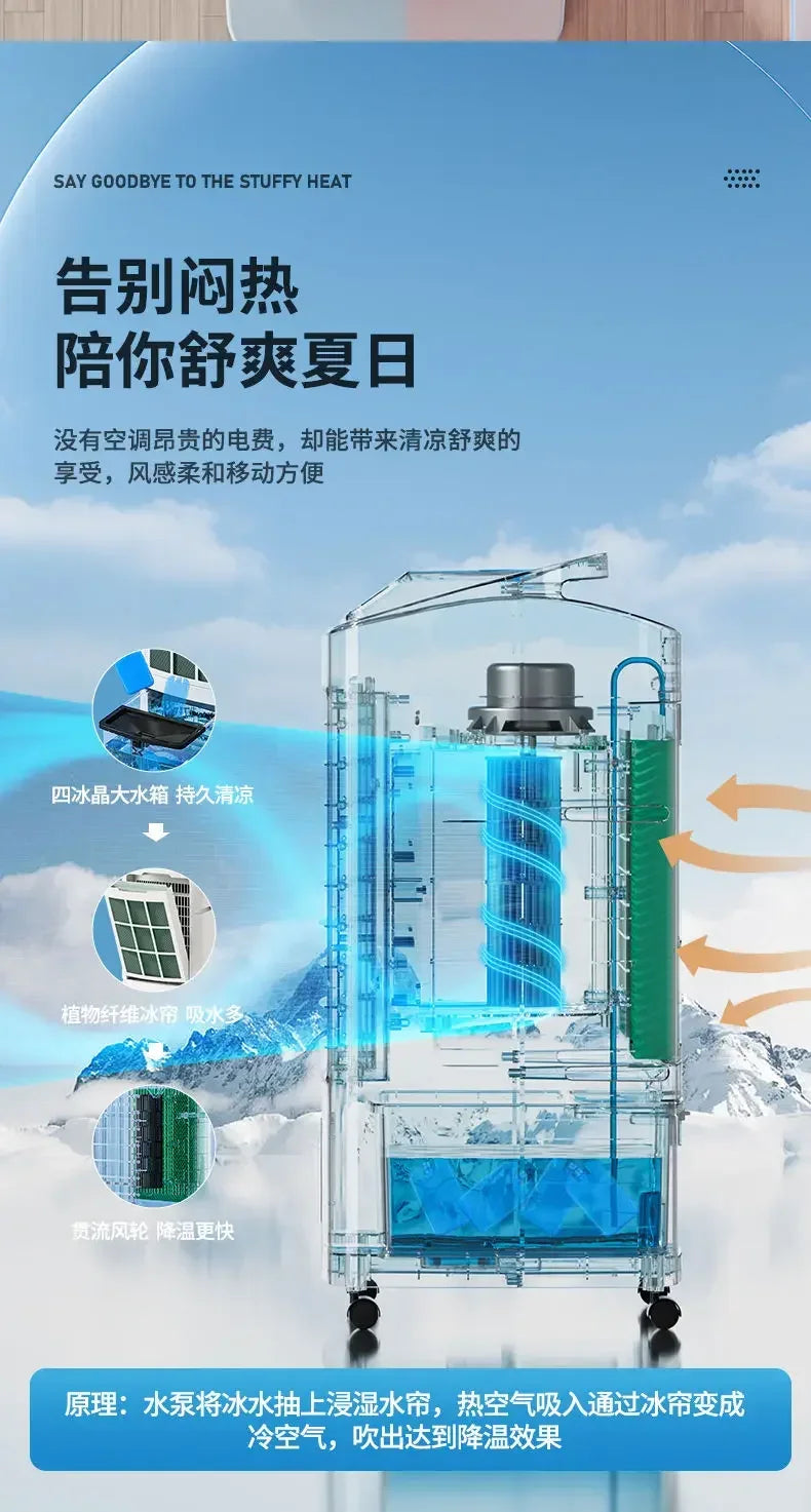 Portable Powerful Cooler: Cooling and Heating Dual-Use. For Home, Office, Dormitory. mini air conditioner