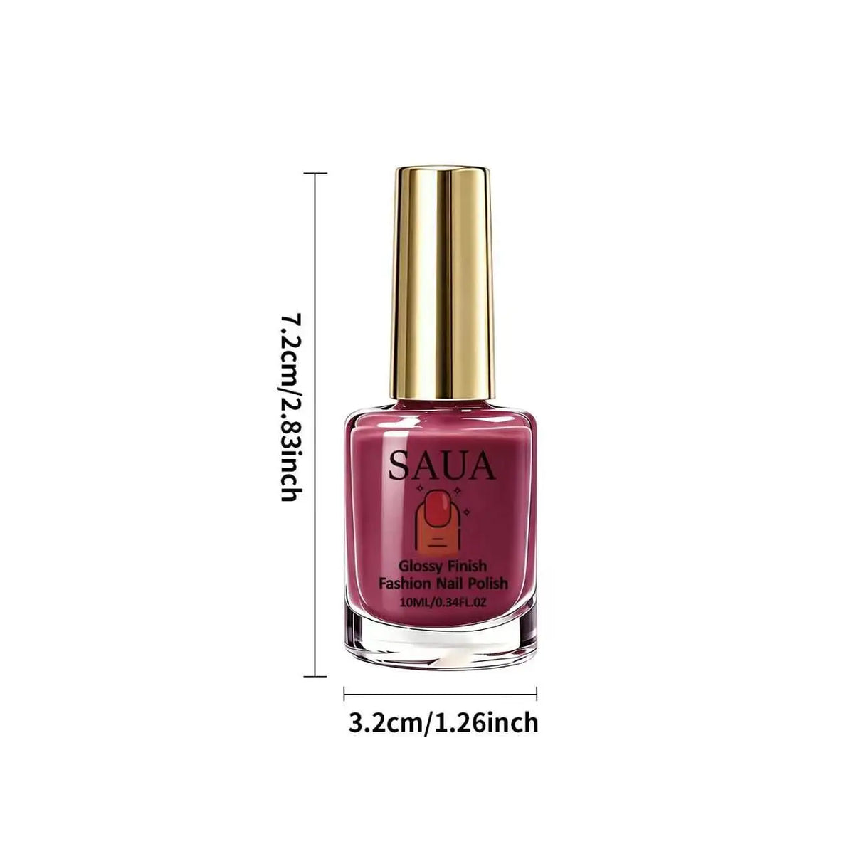 10ML Ice Transparent Plum Color Nail Polish, Berry Rose , No UV Lamp Needed, Long-Lasting, Convenient, Elegant Manicure