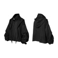 Mauroicardi Spring Autumn Cool Handsome Short Oversized Soft Black Faux Suede Jacket Men with Hood  Luxury Designer Clothes 2025