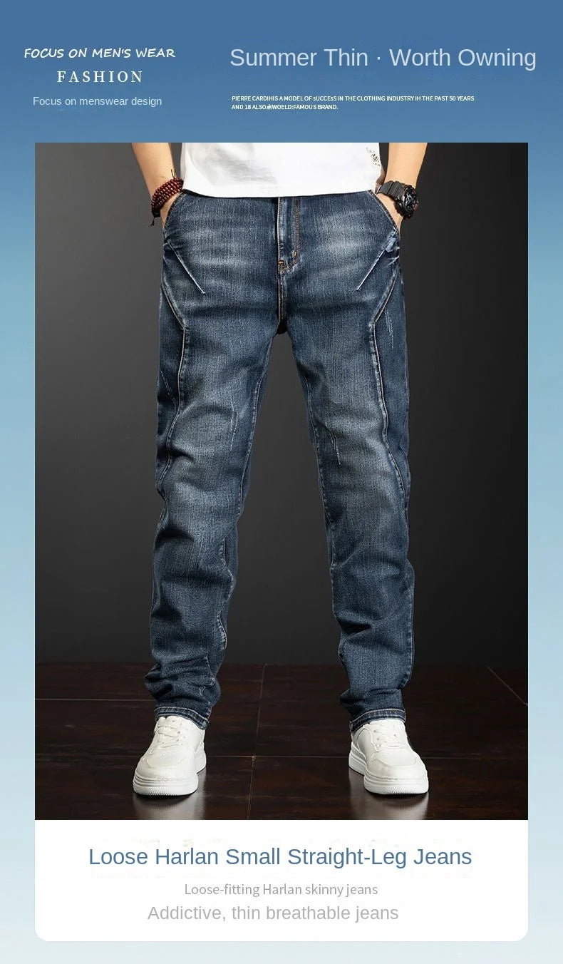 High Quality Summer Thin Denim Jeans Casual Full Length Pants Cargo Men's Clothing Jeans for Men Designer Streetwear Trousers