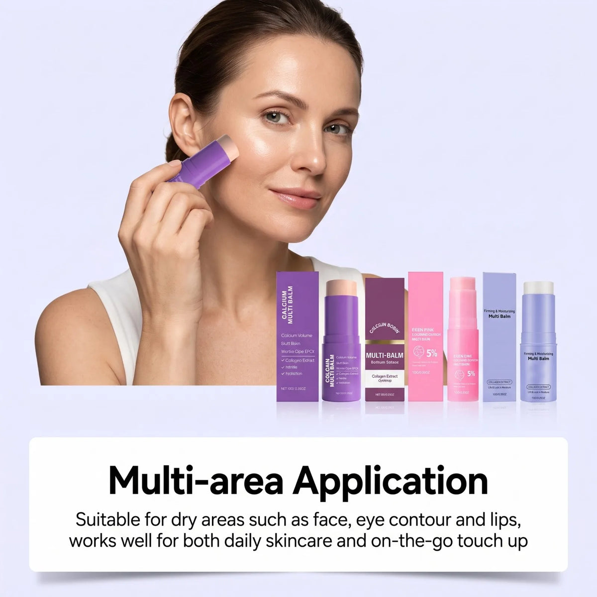 PDRN Calcium Volume Multi Balm Korean Anti-Oxidant Formula for Face, Eyes & Neck Hydrating, Firming Skin Treatment with Collagen