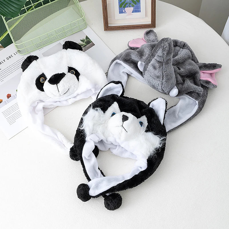 Hot Sale Unisex Funny Bulls Head 3D Animal Style Decorative Hat Winter Cap For Men Women Plush Fur Lovely Family Hat