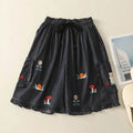 Denim Shorts Women Summer Wear Vintage Drawstring Elastic Waist Ruffle Wide Leg Pants Casual Loose Jean Shorts Women Clothing