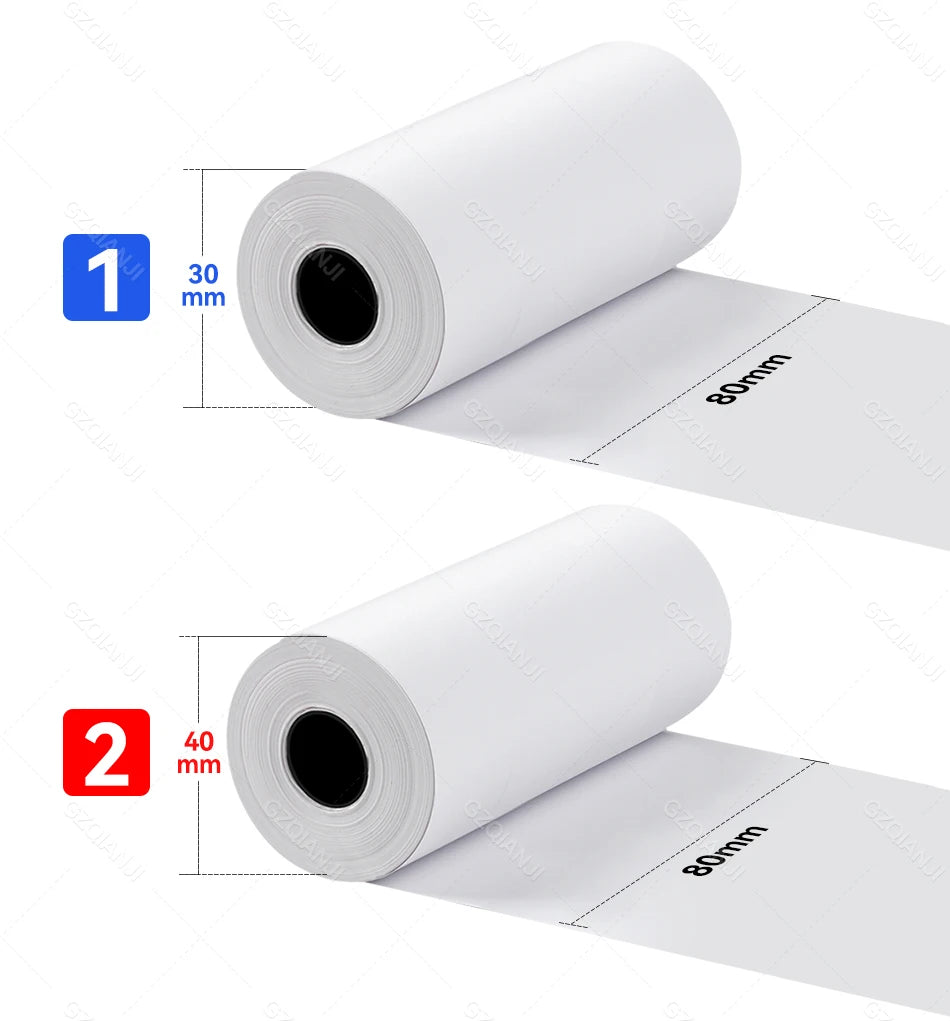 80mm Width Non-Adhesive Thermal Printer Paper for Pos Receipt Maker Black on White Printing 3 Rolls Suitable Notes List Photo