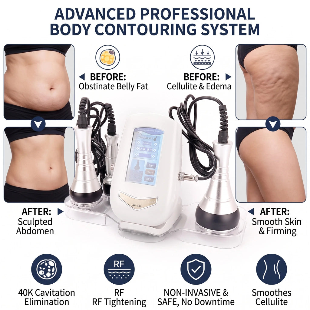 40K Ultrasonic Cavitation Slimming Machine Body Fat Burner RF Skin Lifting Beauty Device Anti Aging Belly Waist Weight Loss 110V