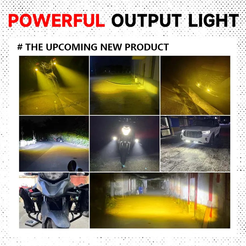 Led Headlight Bumper Fog Lamps Projector Lens Mini Driving Light Auxiliary LightsFor Car Motorcycle Spotlights 6500K3000k10V-80V