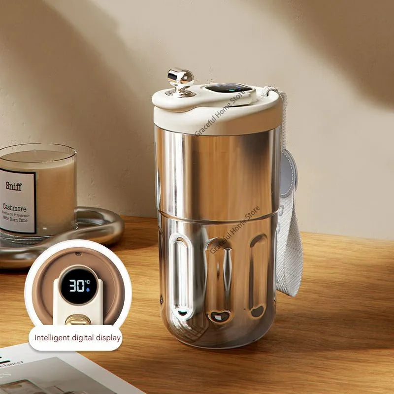 Stainless Steel Vacuum Cup Smart Thermos Bottle Water Digital LED Temperature Coffee Cup Office Cup Business Portable Mug