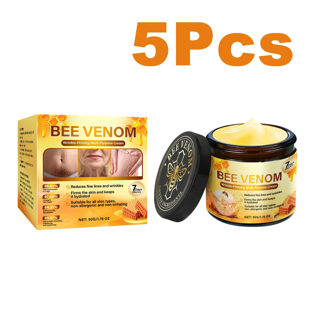 Bee Venom Firming Cream Anti-Wrinkle Lifting Face Moisturizer with Hyaluronic Acid Reduce Fine Lines Multipurpose Bee Venom Crea