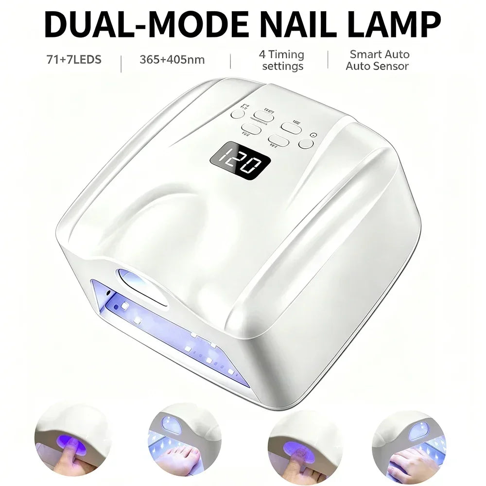 Dual Use Nail Lamp Cordless Manicure Dryer Wireless UV Light 78LEDs Fast Nail Gel Curing Smart Auto Sensor With Single Thumb Nai
