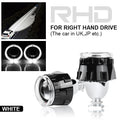 80mm LED White Angel Eyes 2.5 Inch Bi-xenon Headlight Projector Lens H4 H7 Front Head Lamp for Car Offroad Motorcycle DRL Lamp