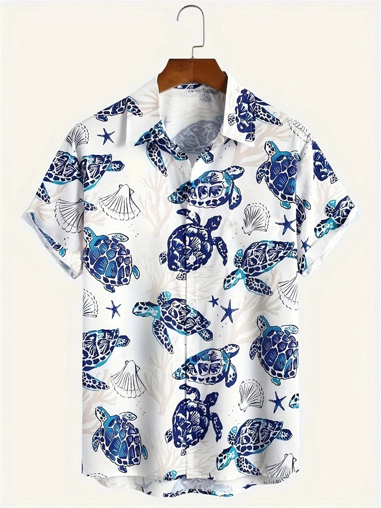2025 Hawaii Men's Shirts 3d Printed Loose Plus Size Shirts and Blouses High Quality Men's Clothing Beach Party Sweatshirts