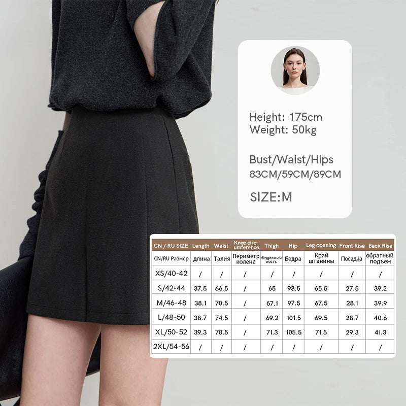 AMII 2025 Autumn Concise for Loose Casual Wide-leg Female pants Elegant Office Lady Simple  Shorts Bottoms 12523083