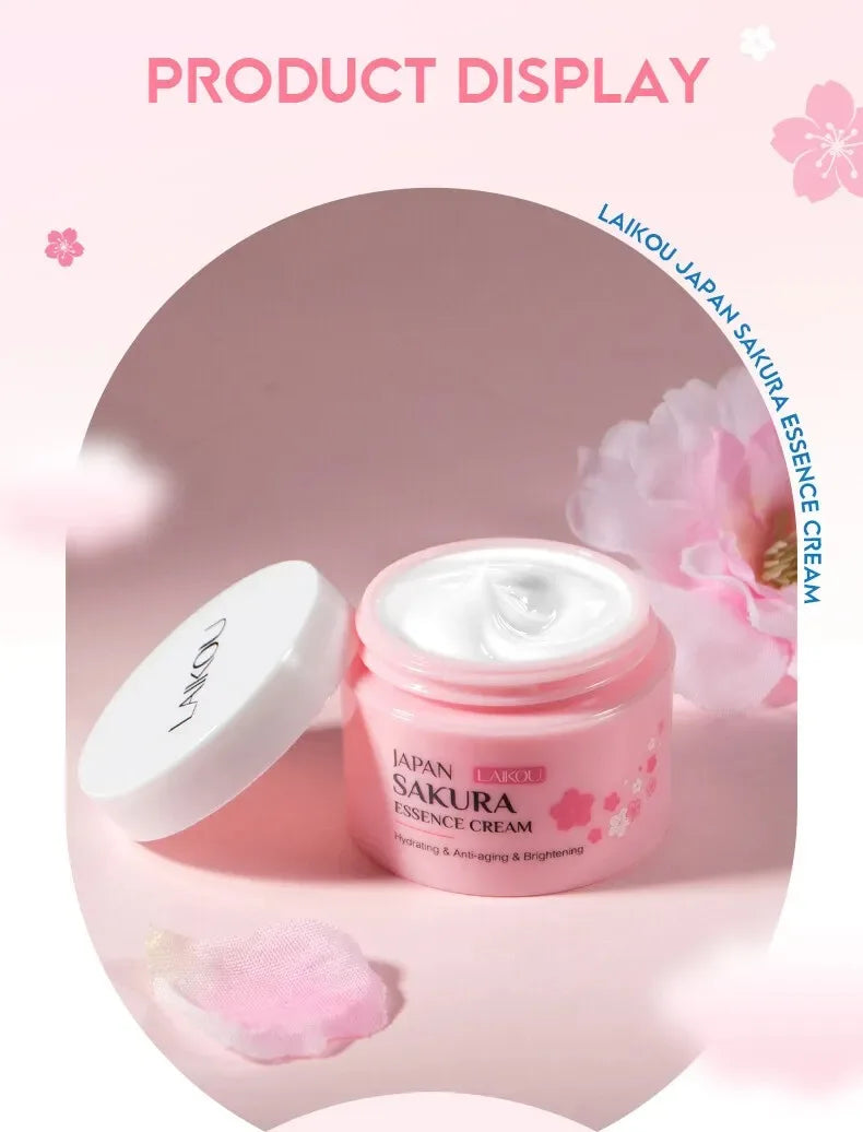 LAIKOU SAKURA Essence Face Cream Hyaluronic Acid Smoothing Moisturizer Whitening Nourishing Oil Control Brighten Skin Care Cream