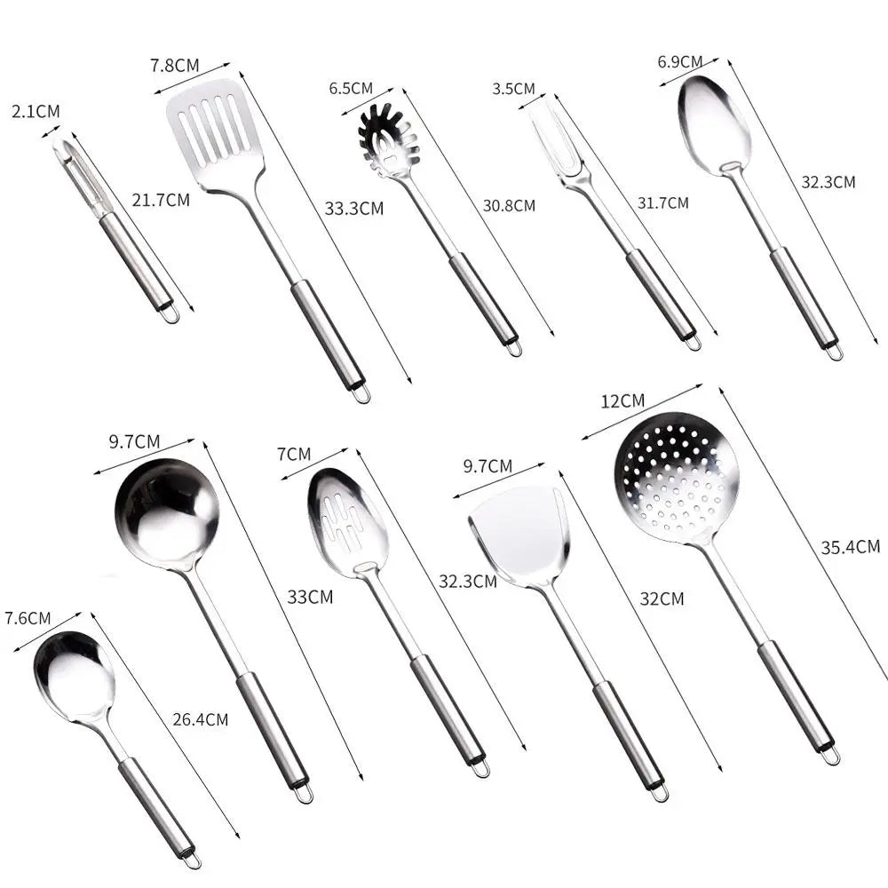 Durable Stainless Steel Wok Spatula Long Handle Kitchen Gadgets Kitchen Cooking Utensil Set Slotted Turner Cooking Tools