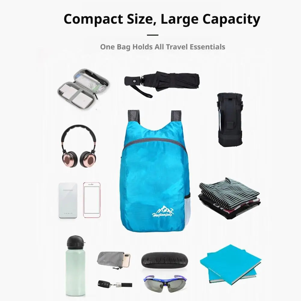 Folding Backpack Waterproof Lightweight Travel Storage Bag Hiking Sports Large Capacity Portable Outdoor Bag