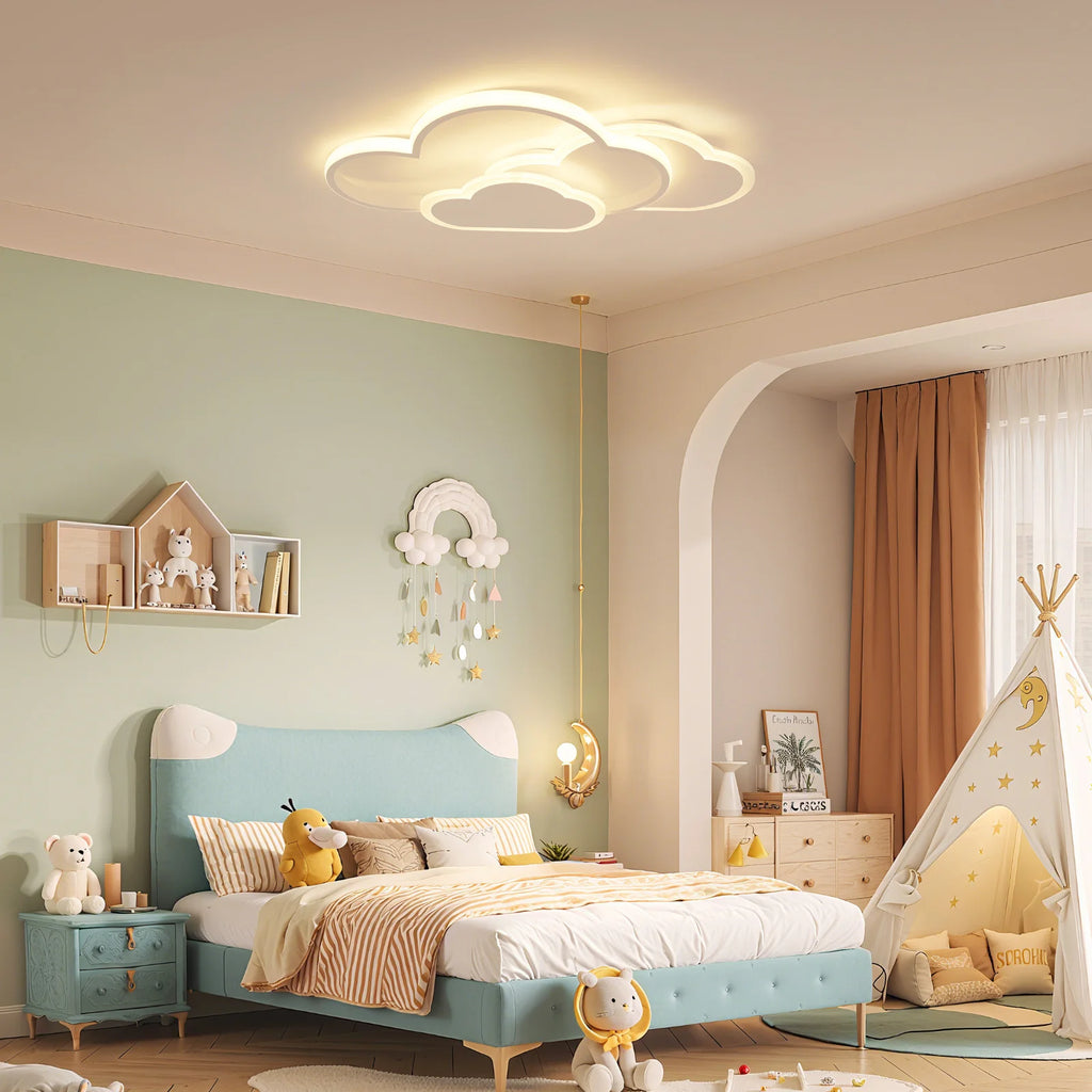 Cloud Shape LED Ceiling Light Fixture Modern 3-Color Lighting Acrylic Ceiling Lamp for Living Room Bedroom Kid's Room 52x31cm