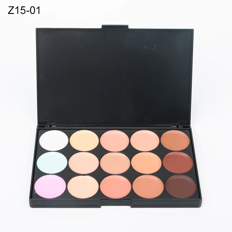 15 Colors Face Concealer Cream Contour Palette,Moisture Cream Makeup Foundation Full Coverage Foundation Covering Perfect Makeup