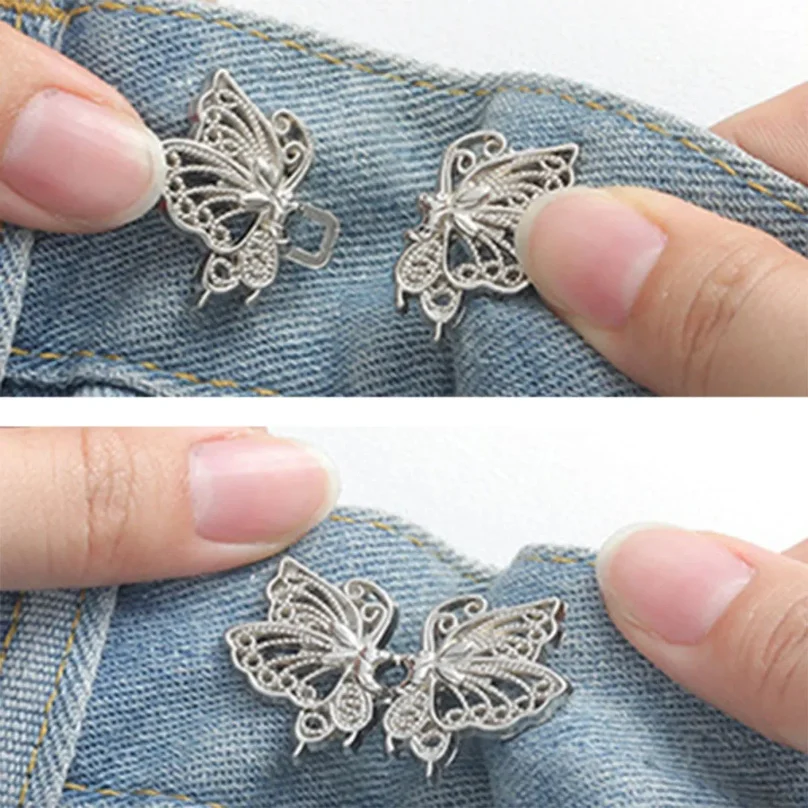 Bowknot Button Adjuster for Pants and Skirts Waist Tightener Adjustable Waist Buckle for Jeans No Sewing Required Easy To Use