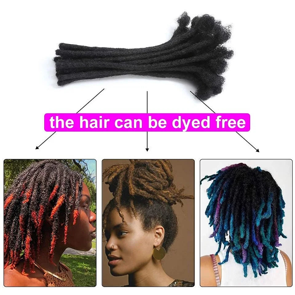 Dreadlocks Brazilian Human Hair Strand Crochet Braid Hair Loc Extension 0.6 0.8 CM Kinky Braiding Bundles Microlocks Wholesale