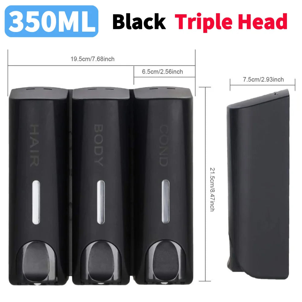 350ML Shower Bath Shampoo Dispenser Waterproof Shower Gel Lotion Soap Dispenser Wall Mount Refillable for Home Hotel Restaurant