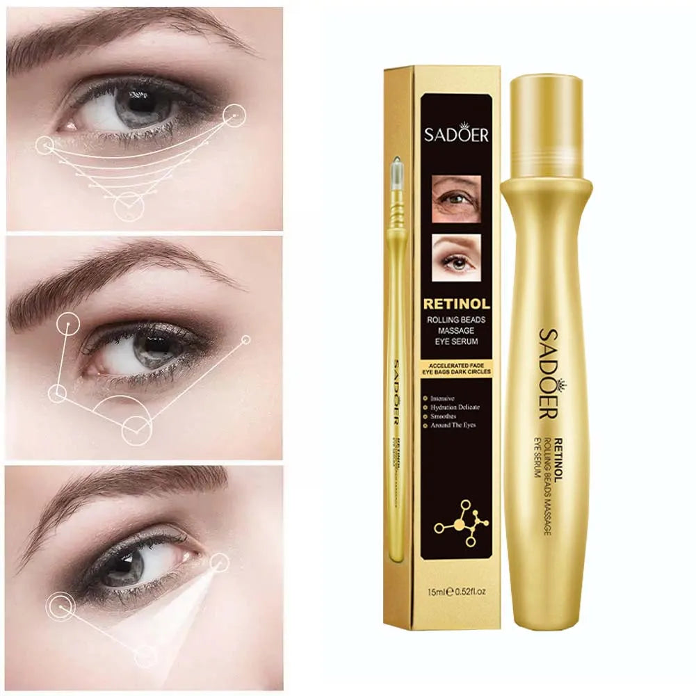 Gold Bright Eye Roller Eye Cream Hydrating Moisturizing Eye Serum  Care Dark Circles Removal Anti Bags