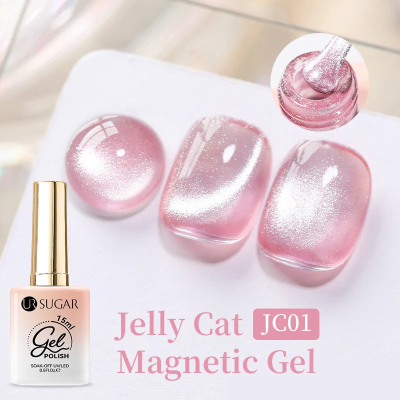 UR SUGAR 15ml Cat Magnetic Gel Jelly Glass Full Coverage Varnis Magnetic Gel Soak Off UV LED Gel Autumn Winter Xmas Manicure