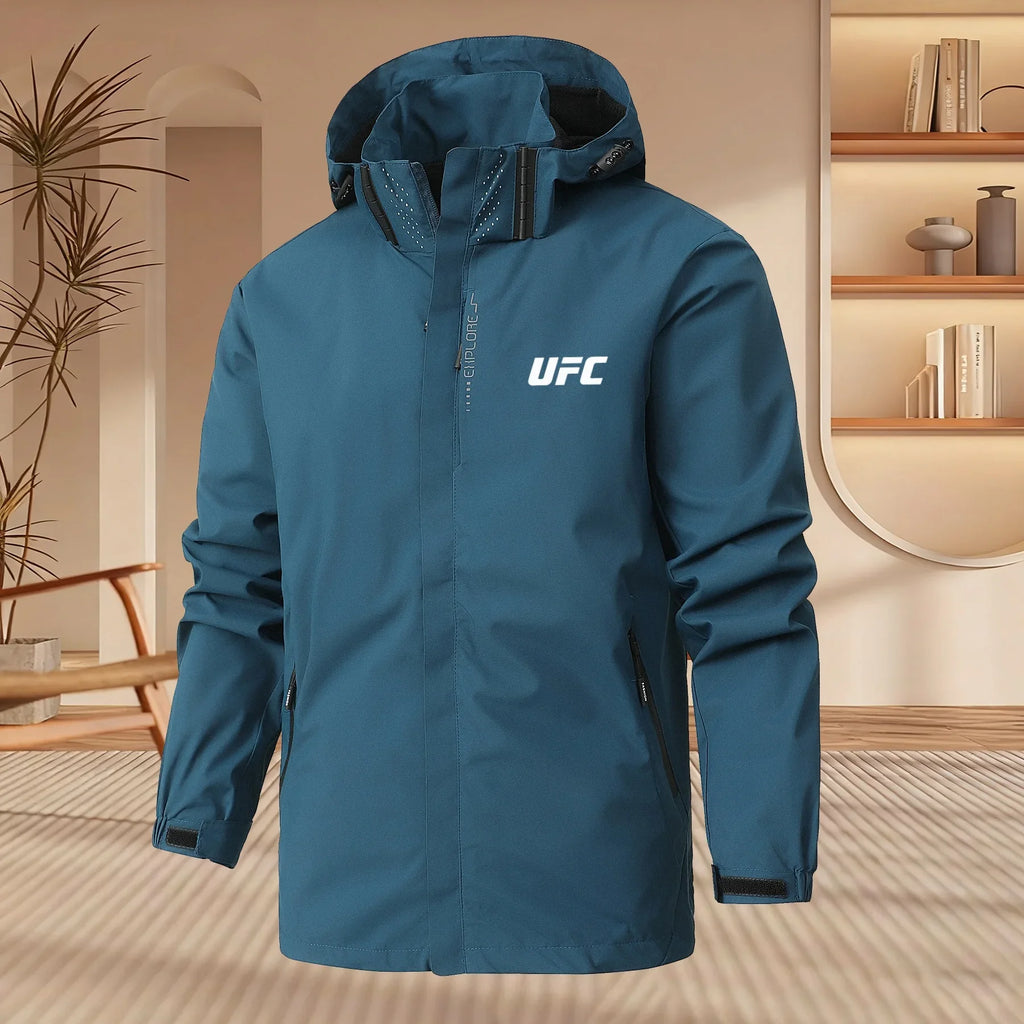 Men's Casual Hooded Jacket with Spring Autumn Zipper Style Loose Windbreaker Lightweight Breathable Outdoor Hiking Sportswear