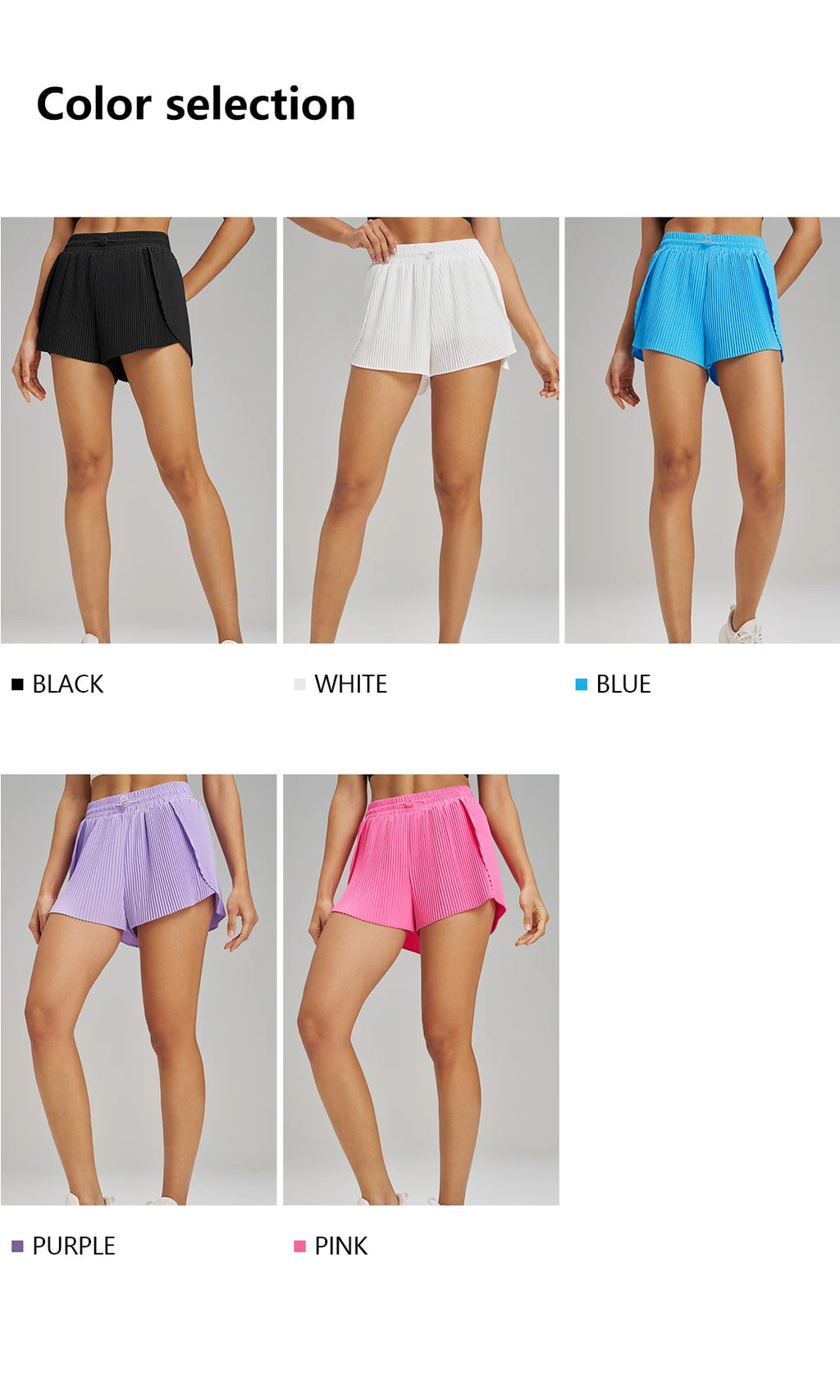 Stretch Outdoor Activities Gym Shorts for Summer Training Women's Quick Dry Sport Pleated Shorts with Hidden Pocket
