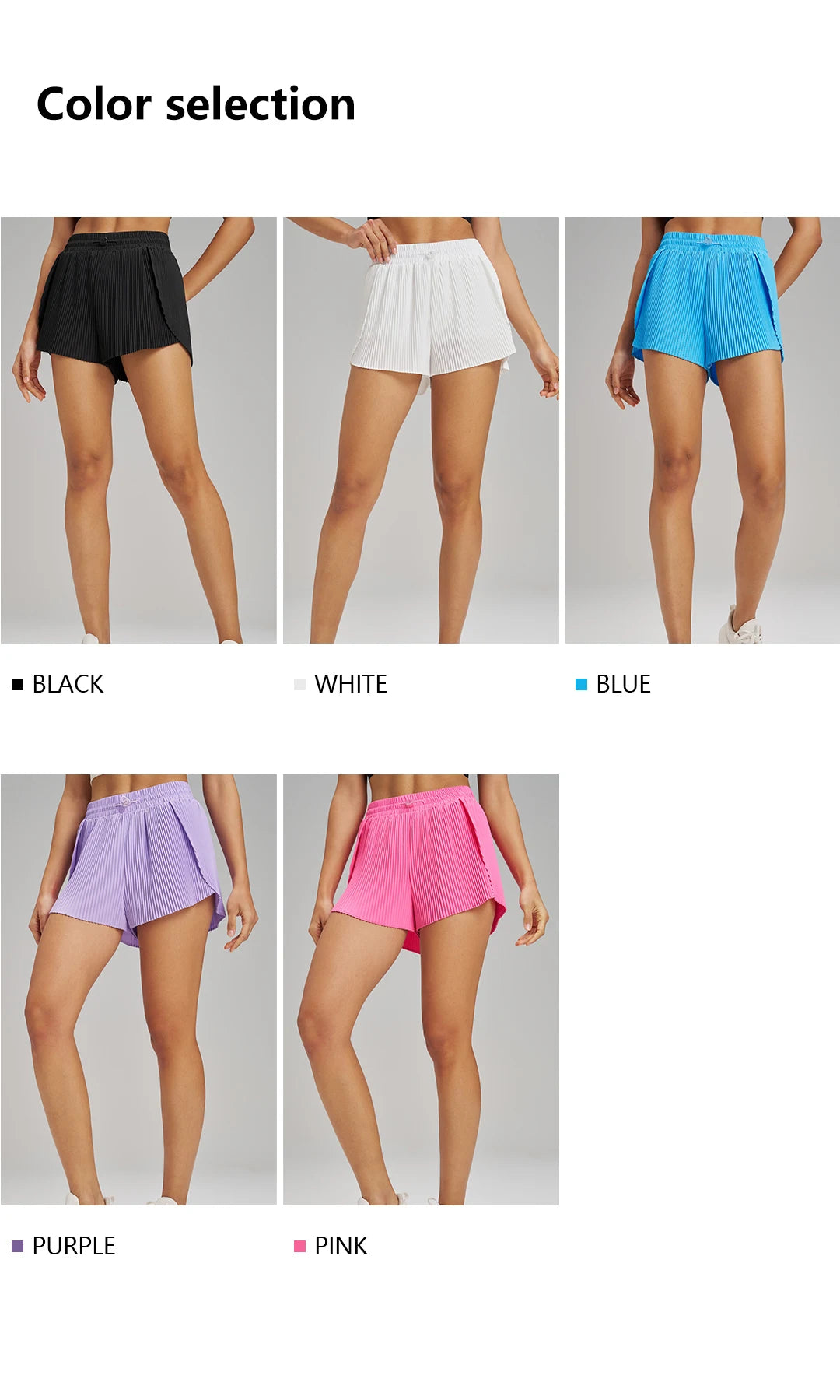 Stretch Outdoor Activities Gym Shorts for Summer Training Women's Quick Dry Sport Pleated Shorts with Hidden Pocket
