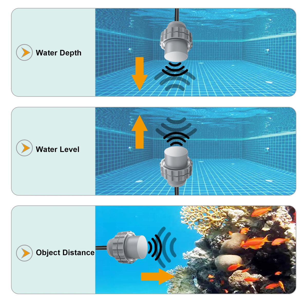 Underwater Ultrasonic Sensor Module Probe Ultrasound For Depth Distance Measurement Obstacle Avoidance IP68 Range 5 - 200cm