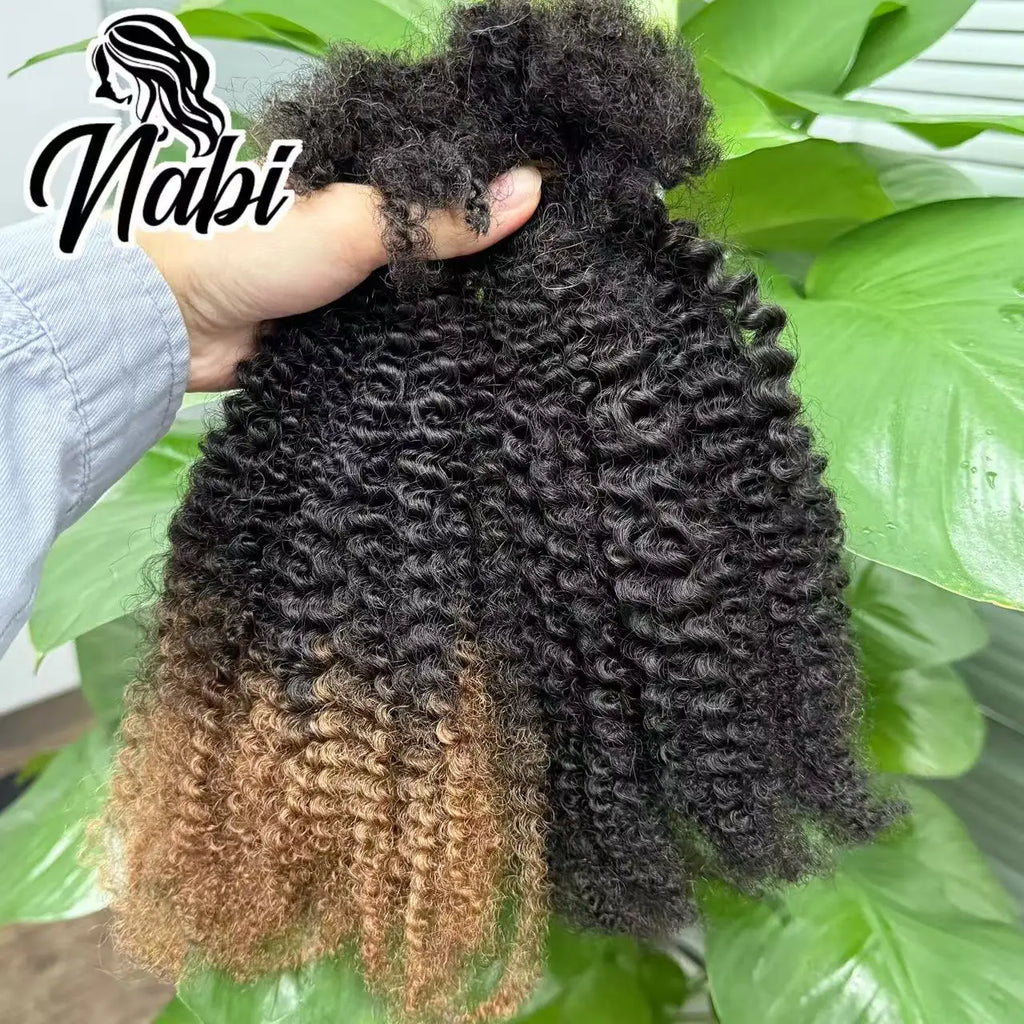 Mini Twist 4C Afro Kinky Curly Hair Bulk No Weft Crochet Human Hair Colored Bundles for Mini Braid Dreadlock Extension