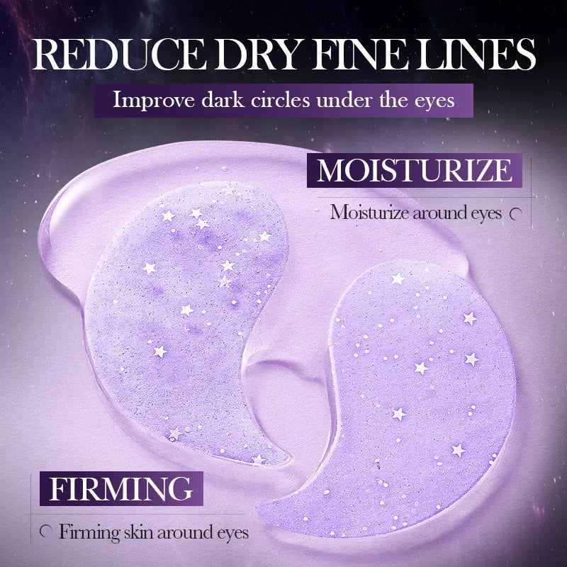 SADOER Starry Sky Eye Mask, 5 Types Optional Pearl/Hyaluronic Acid/Seaweed/24K Gold/Grape Seed, Anti Dark Circle Fine Lines Hydr