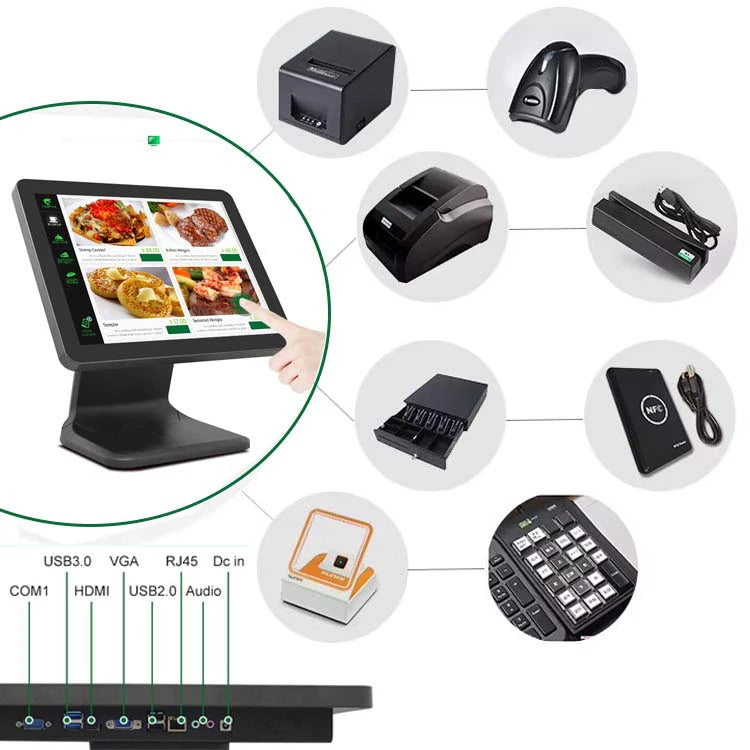 All-in-One Android Windows Cash Register Machine POS System with Cash Drawer And Printer for Restaurant Business