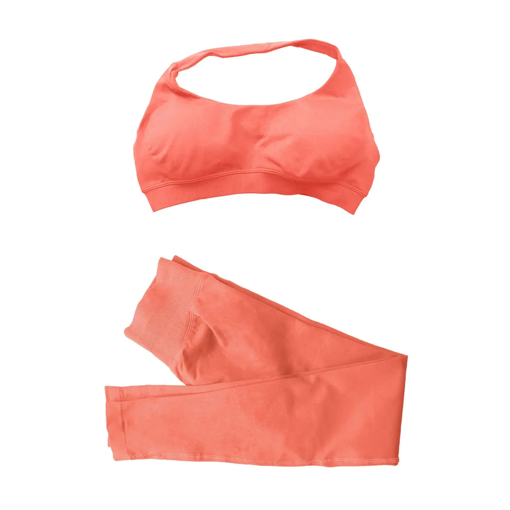 NCLAGEN Women Sportwear 2 Piece Yoga Set Sports Bra and Leggings Seamless Suit Fitness Clothing Gym Workout Speed Activewear