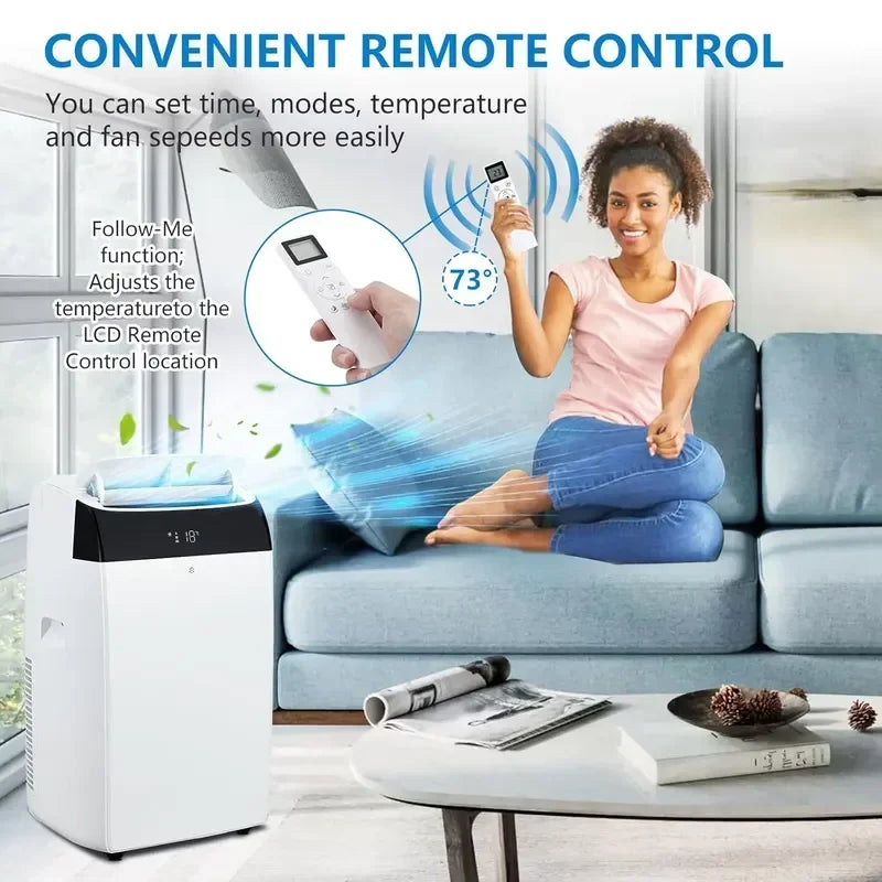 14000 BTU Portable Air Conditioner for 3-in-1 Free Standing Cooling AC Unit with Fan Dehumidifier Remote Control and Sleep