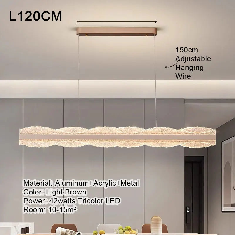 LED Luxury Pendant Light Living Dining Room Bedroom Modern Upscale Acrylic Texture Suspension Lamp Home Decoration