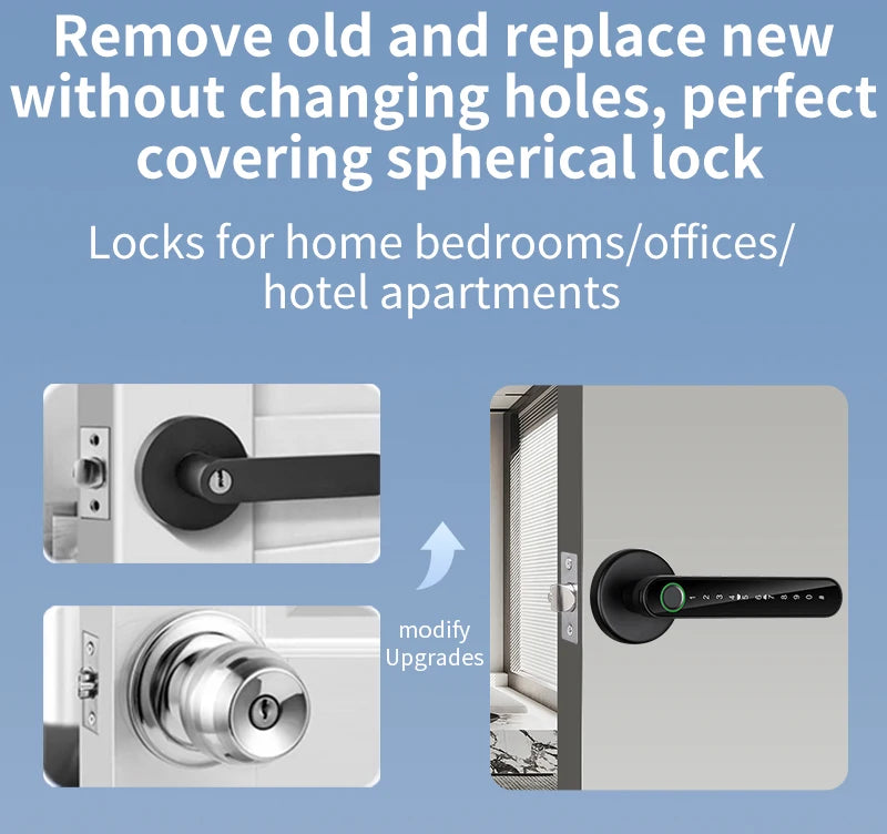 KERUI Tuya Smart Life Fingerprint Door Lock Bluetooth Electronic Lock 5-in-1 Fingerprint Password APP  Key for Home Apartment