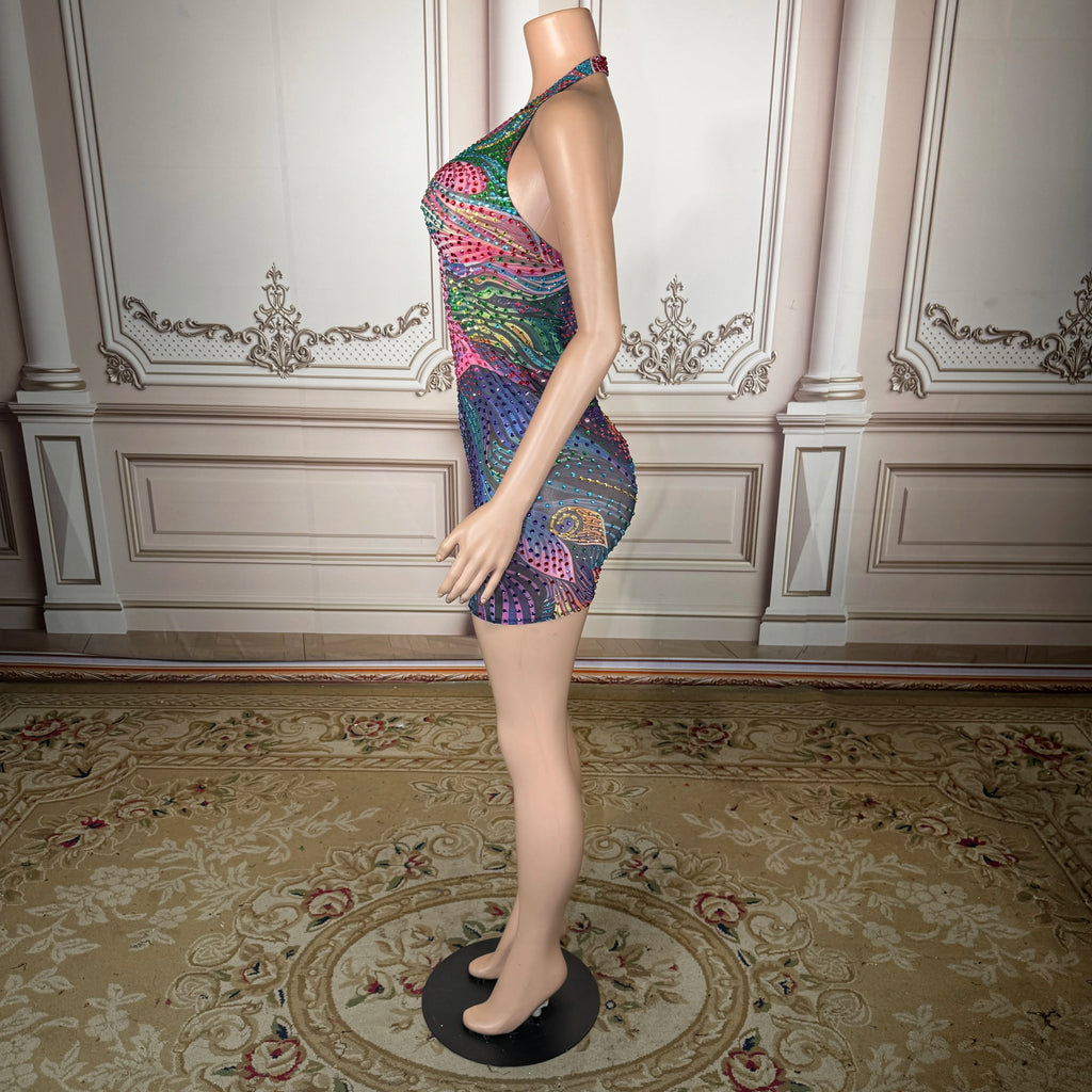 Floral Print Sexy Deep V-neck Halter Sleeveless Maxi Dress Stylish Dress Women's Backless Dress