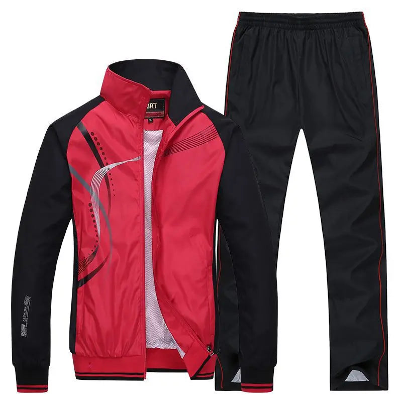 Spring and Autumn Couple's Sports Suit Men's and Women's Running Suit Two-piece Training Suit Fast Shipping
