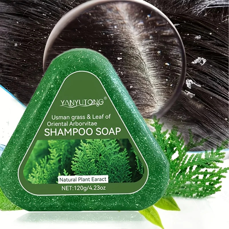 Usman Grass & Platycladus Shampoo Bar For Hair Growth Natural Herbal Soap For Hair Loss Controls Oil Strengthens Roots Shampoo